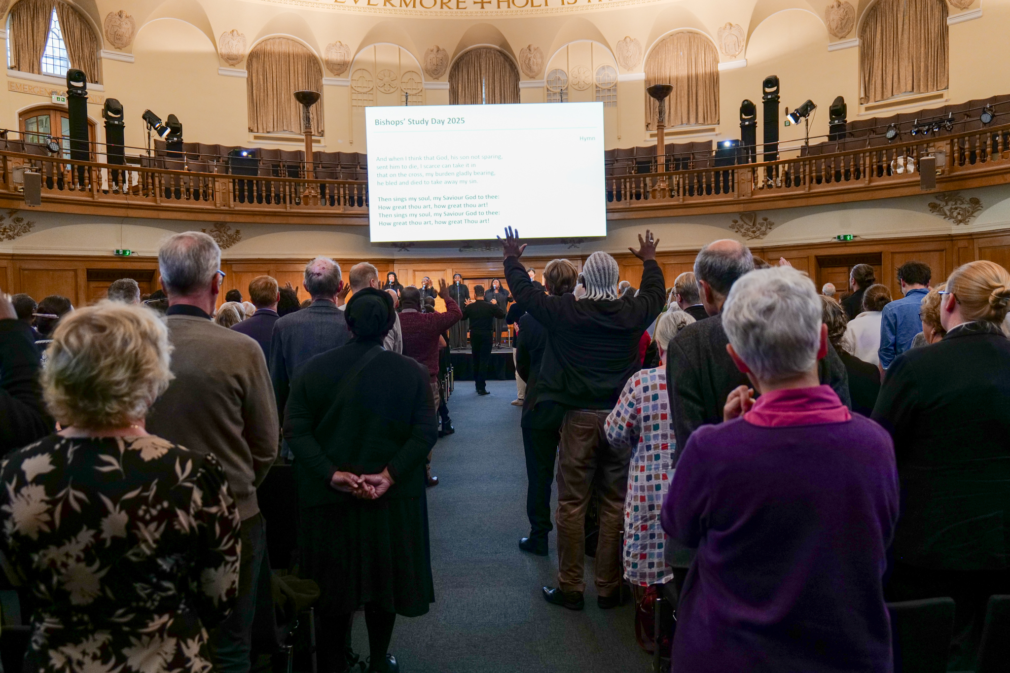 Women engaged in church fellowship and worship